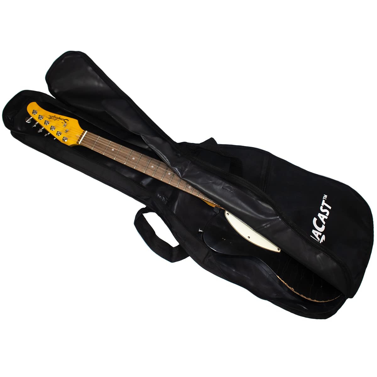 ChromaCast Black Electric Guitar Nylon Gig Bag - Lightweight Protective Case for Travel & Stage Performances