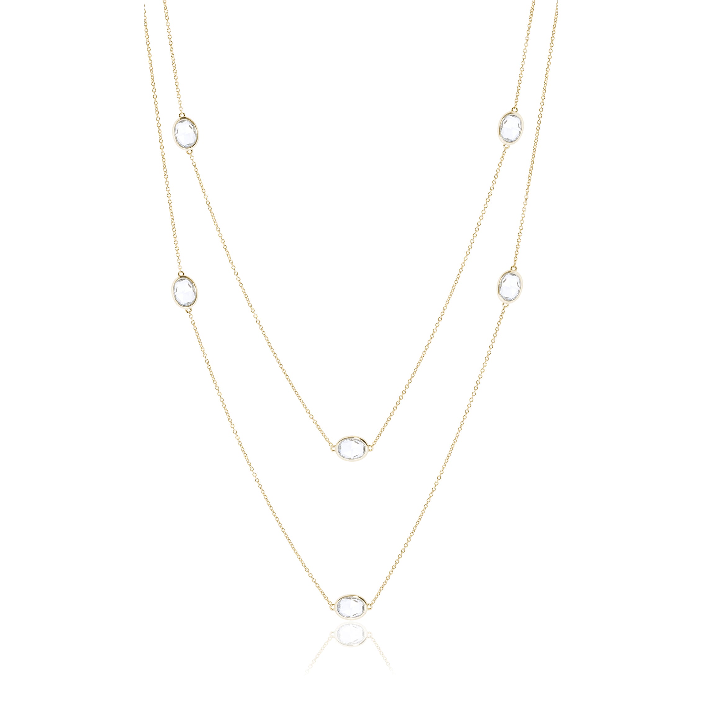 Elegant White Topaz Station Necklace - Perfect for Weddings, Anniversaries & Everyday Wear