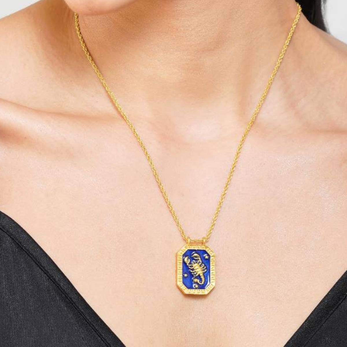 Scorpio Zodiac Reversible Necklace with Citrine - Birthstone Jewelry for Women - Perfect for Birthdays, Gifts & Everyday Wear