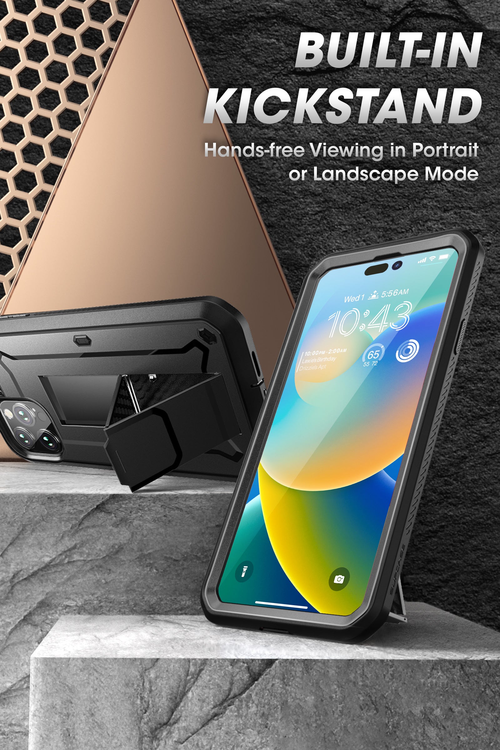 iPhone 14 Pro Case 6.1 Inch - Unicorn Beetle Pro Series Rugged Protective Cover with Shockproof & Scratch Resistant Design - Perfect for Outdoor Adventures, Work & Daily Use (Black)