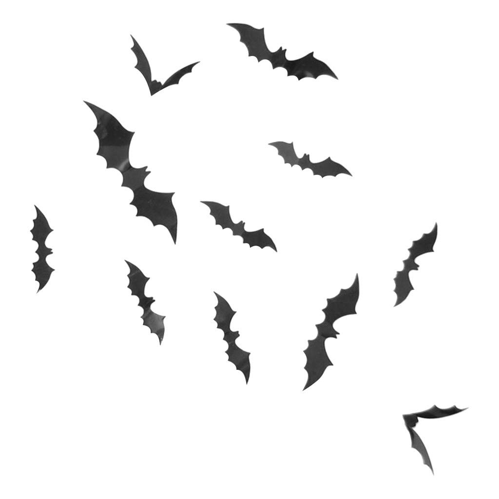 60PCS 3D Scary Bat Halloween Decorations - DIY PVC Bats for Halloween Party Supplies, Girls & Women Costume Accessories - Perfect for Home Decor, Table Centerpieces, and Spooky Party Themes