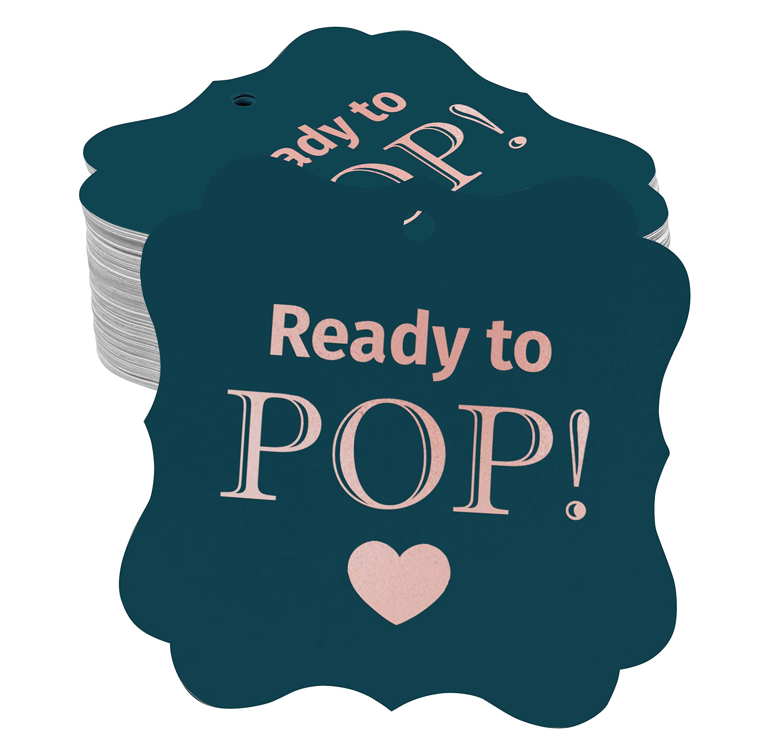 100pcs Rose Gold Foil Bracket-Shaped Hang Tags for Baby Shower Favors, Wedding Decorations & Party Supplies - Elegant Gift Tags for DIY Crafts, Invitations & Event Decor