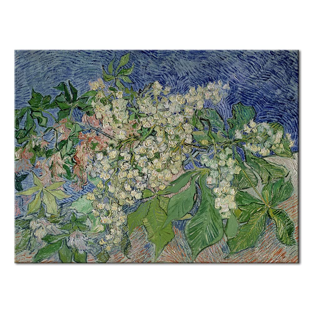 Vincent Van Gogh Blossoming Chestnut Branches Canvas Print - Famous Art Reproduction, Classical Flower Painting Wall Art for Living Room, Bedroom & Office Decor | Home & Wall Decoration