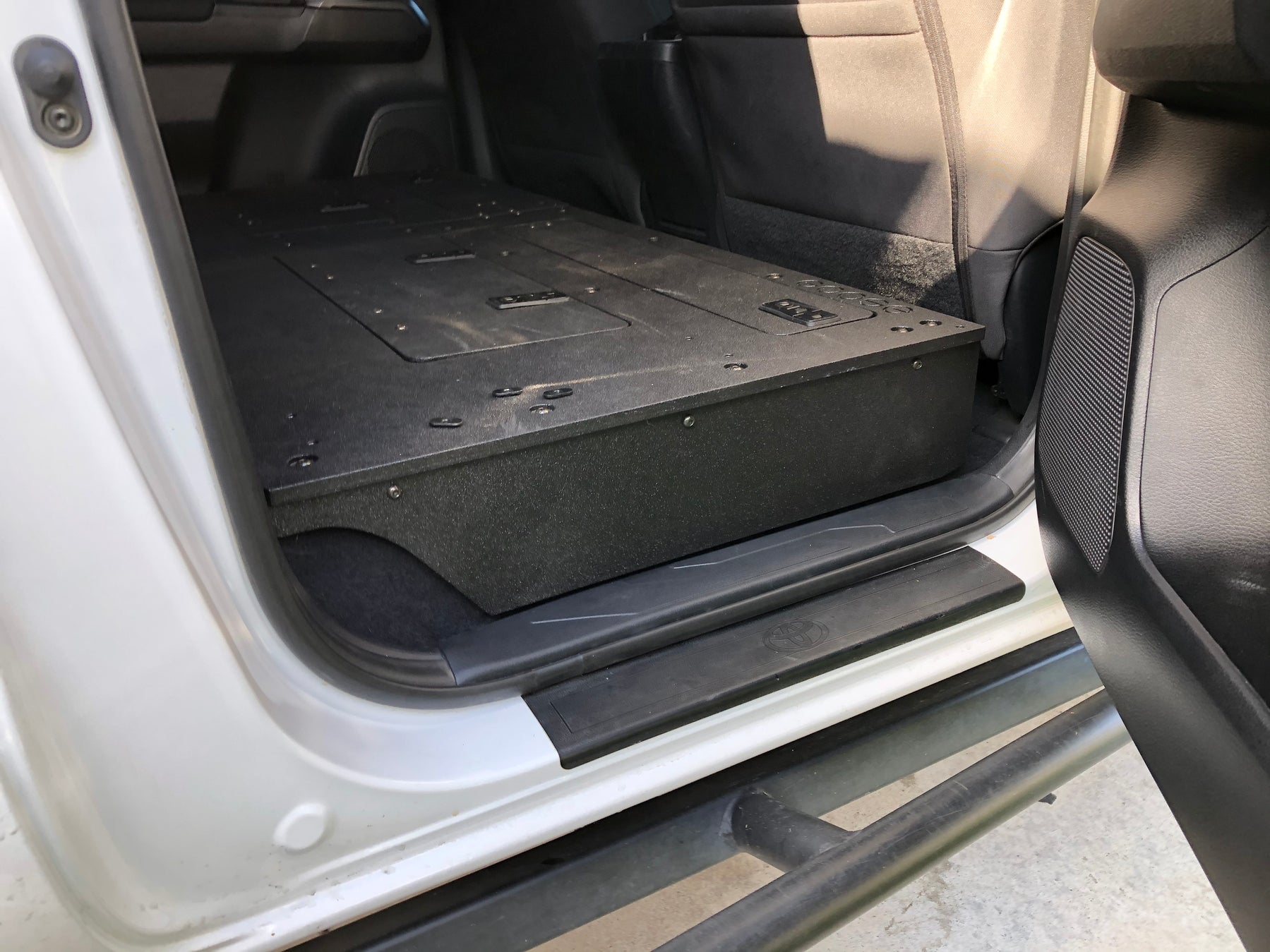2005-2023 Toyota Tacoma Double Cab 2nd Row Seat Delete Infill Panels - Rear Seat Replacement Storage Solution for Truck Organization & Cargo Space