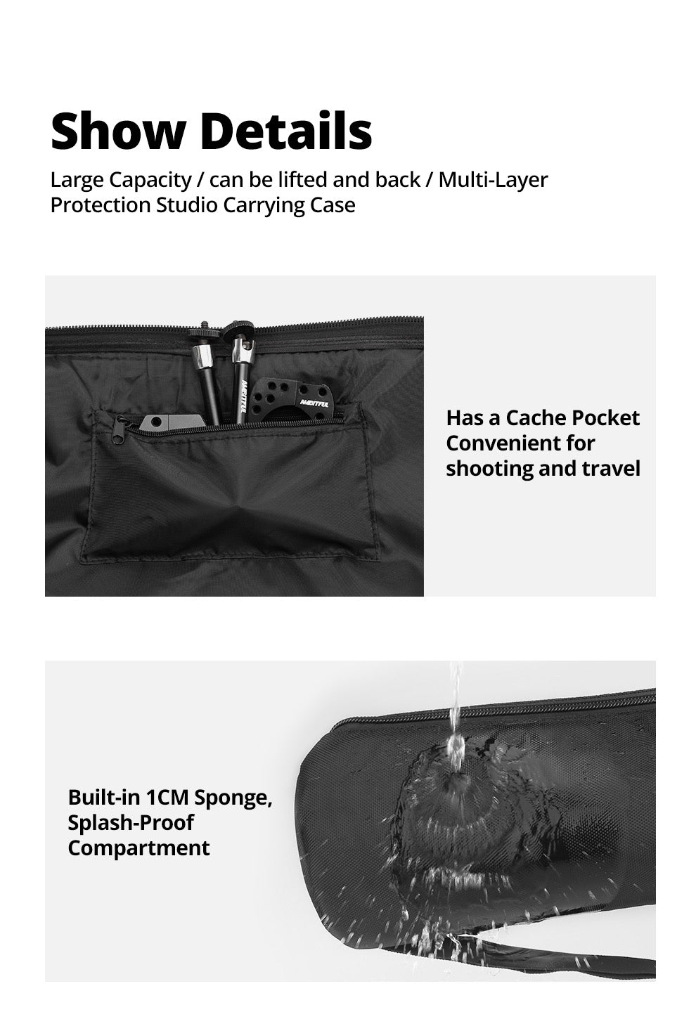 MoLight 48 Light Stand Tripod Softbox Case - Durable Carrying Bag for Photography Lighting Equipment - Perfect for Studio, On-Location Shoots & Video Production