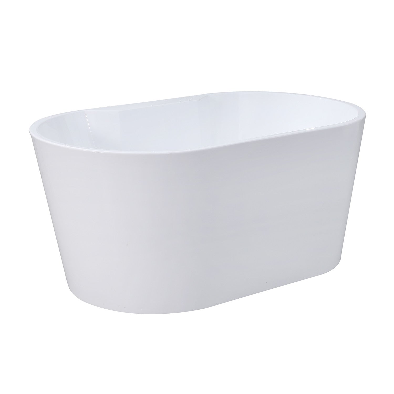 Aqua Eden 56 Inch Acrylic Oval Freestanding Bathtub - Glossy White Double Ended Soaking Tub with Drain | Luxury Bathroom Upgrade for Spa-Like Relaxation