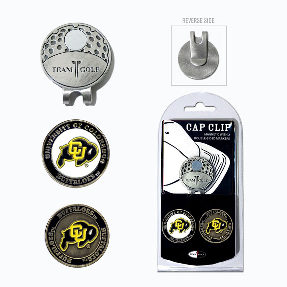 Team Golf NCAA Golf Cap Clip with 2 Removable Double-Sided Enamel Magnetic Ball Markers - Easy Hat Attachment for Golfers | Perfect for Golf Tournaments, Practice Rounds & Course Play