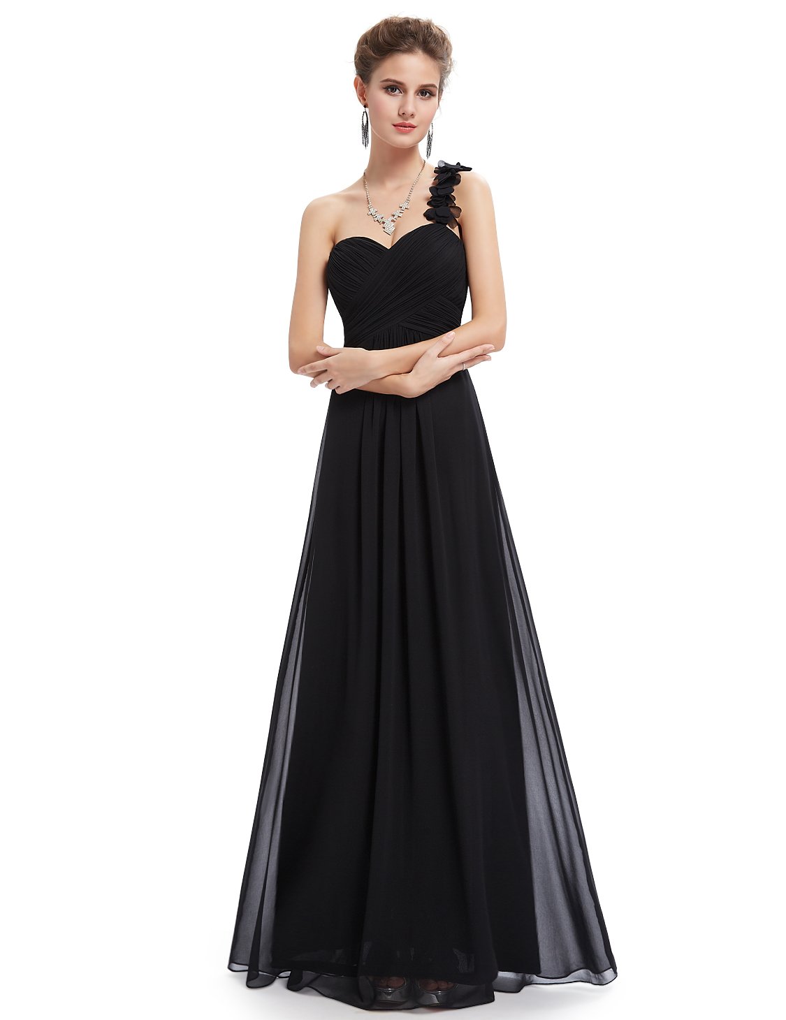 Ever-Pretty Women's Elegant One Shoulder Empire Waist Flowy Maxi Bridesmaid Dress 09768 - Perfect for Weddings, Prom, Evening Parties & Special Occasions