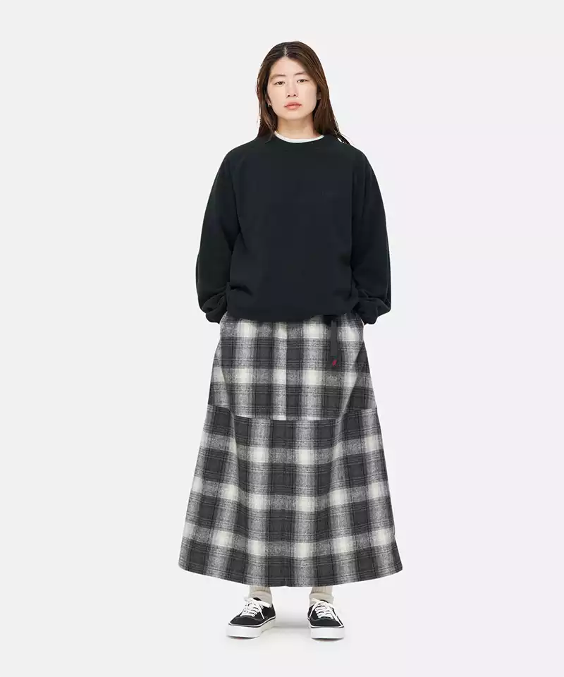 Wool Paneled Skirt for Women - Elegant A-Line Midi Skirt with Side Slits - Perfect for Office, Parties & Fall/Winter Fashion
