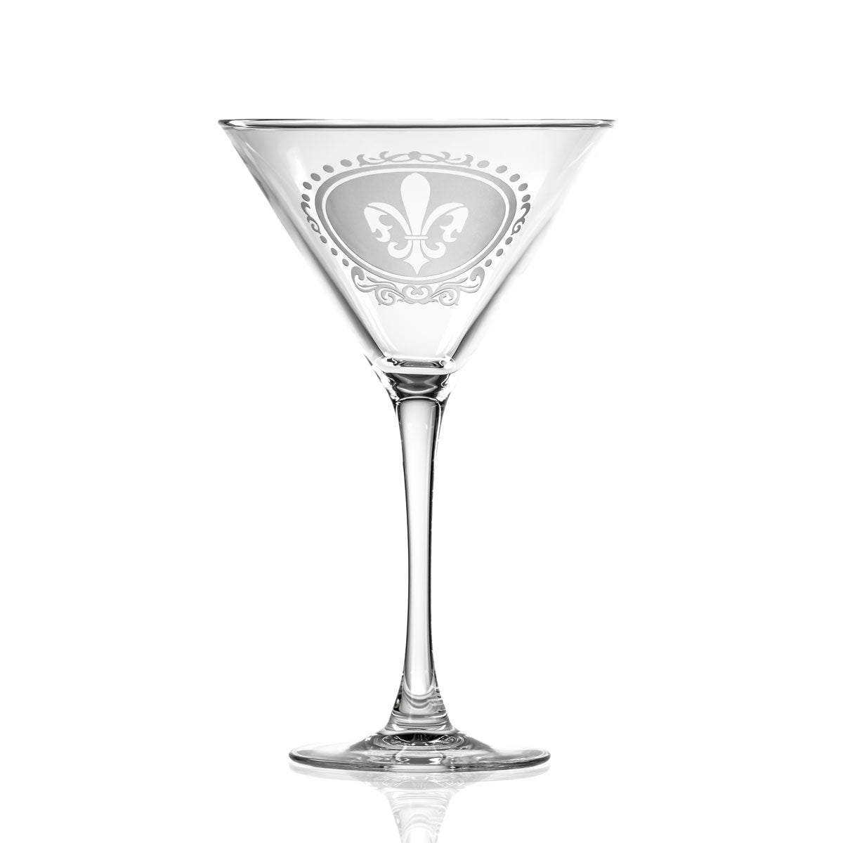 Royal Fleur De Lis 10oz Martini Glasses Set of 4 - Elegant Cocktail Glassware for Parties, Weddings & Home Bar Decor