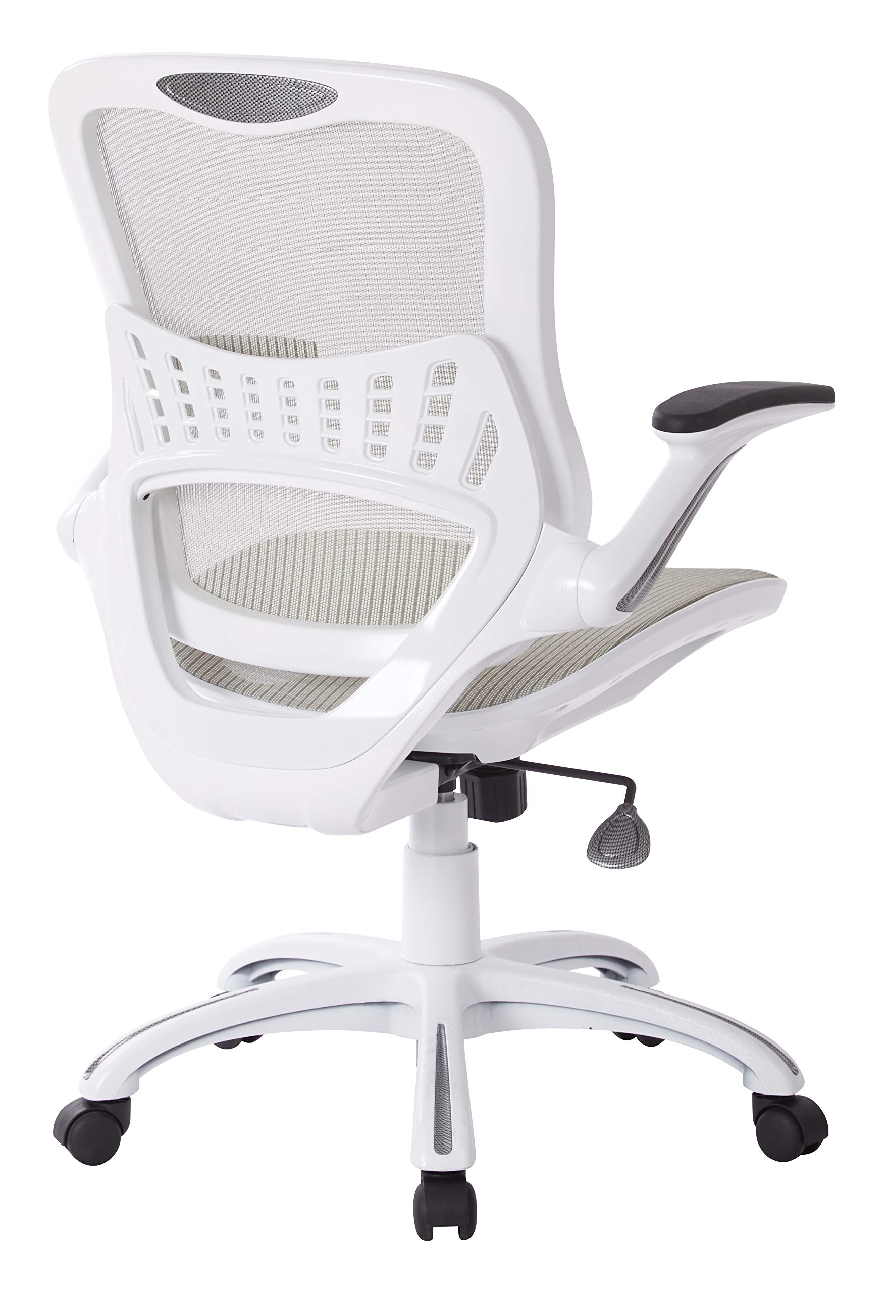 Office Star Ventilated Mesh Office Chair with Breathable Seat & Back - Ergonomic Manager's Desk Chair with White Base - Perfect for Home Office, Conference Rooms & Workspaces