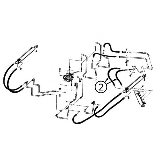 Bobcat 444 & 443B Hydraulic Hose for Loader Bucket Tilt Cylinder - Compatible with 90 Degree Fitting #2 - Replacement Part for Skid Steer Loaders, Excavation & Construction Equipment