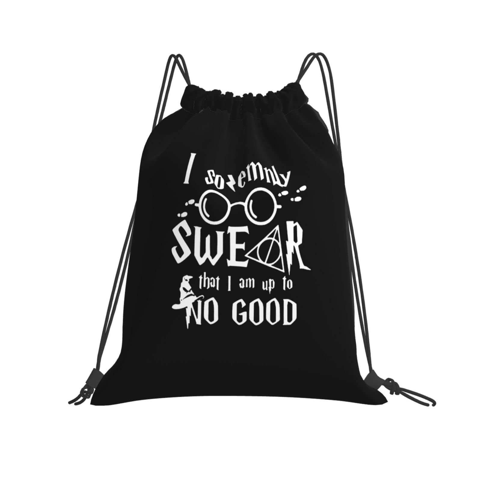 Harry Potter I Solemnly Swear That I Am Up to No Good Drawstring Backpack - Black Gym Sackpack for Men, Women & Kids - Perfect for School, Sports & Travel