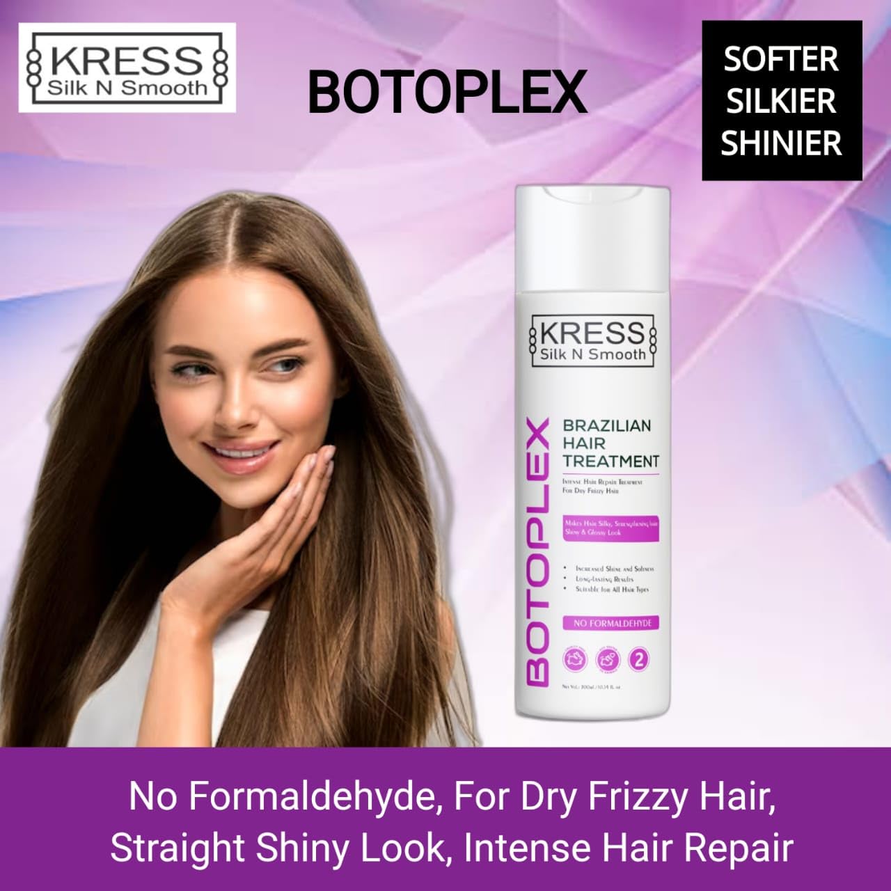 Kress Ultimate Hair Treatment Kit: Btox Shampoo, Conditioner & Hair Protein for Deep Repair & Smoothness - 4pc Set (300ml) | Salon-Quality Hair Care for Damaged, Frizzy & Color-Treated Hair at Home