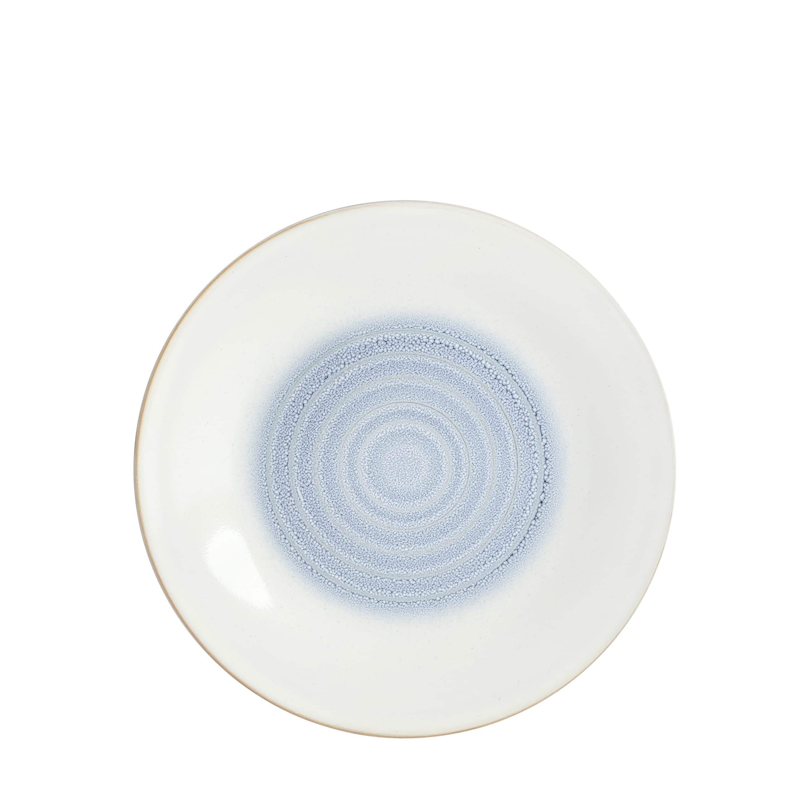 Premium Gibson Elite Spiral Reactive Embossed Dinnerware Set - 16-Piece Blue Porcelain Dinner Plates & Bowls, Service for 4 - Elegant Formal Dining, Holiday Entertaining & Everyday Family Meals