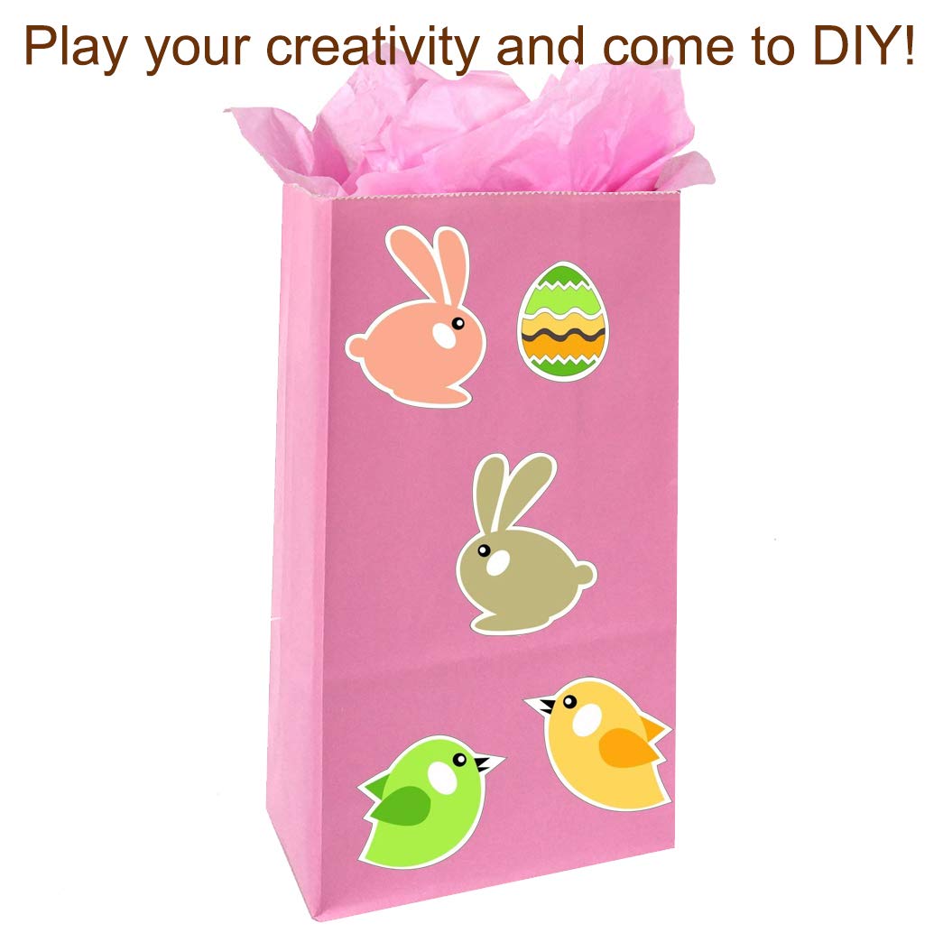 KEYYOOMY 100-Pack Small Pink Paper Bags - 4.7x2.4x8.7 Inch Party Favor Bags for Birthday, Baby Shower & Wedding Favors - Eco-Friendly Lunch Bags for Candy, Gifts & Treats