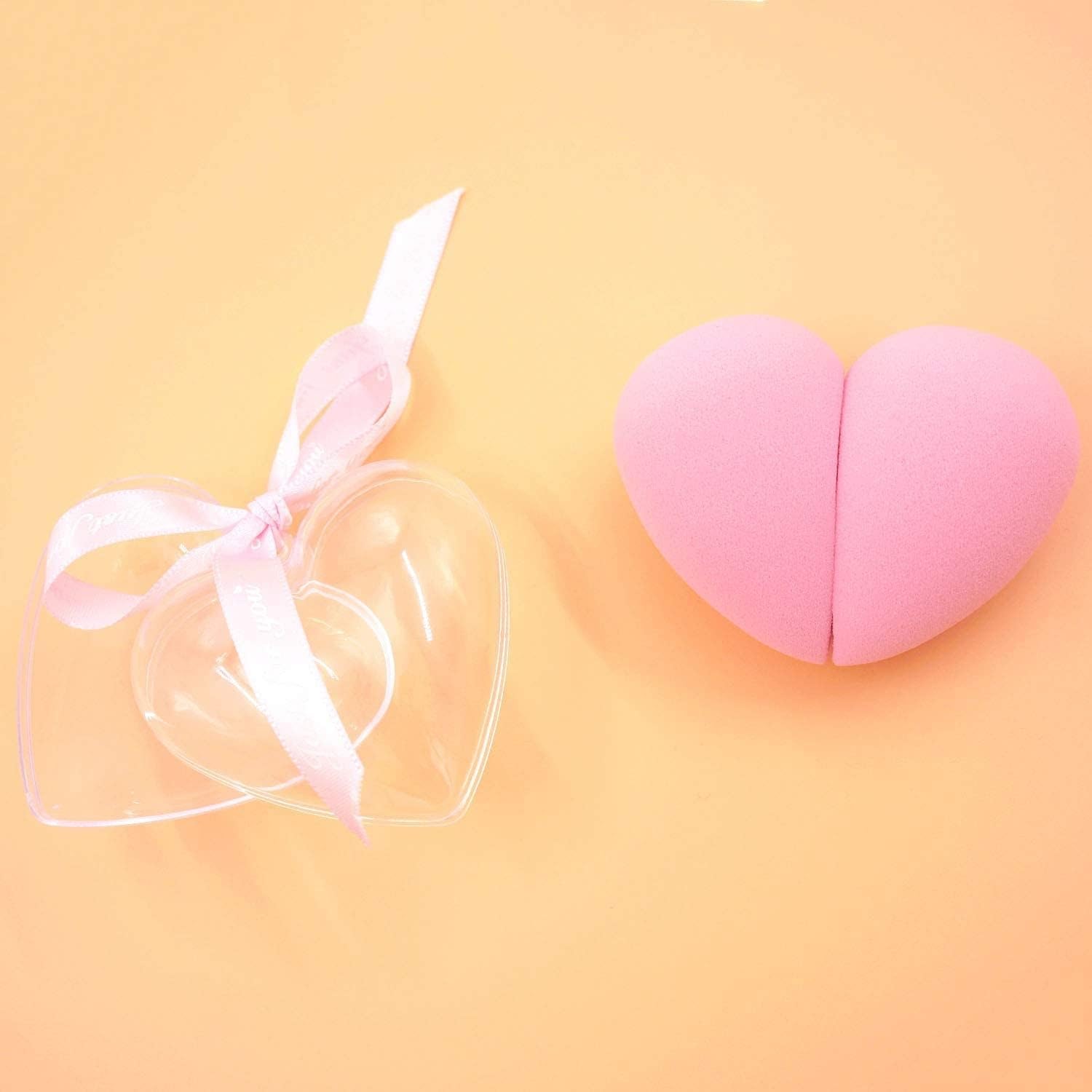 Beautiflame Heart Shaped Makeup Sponge Set - Soft Blending Beauty Sponge for Foundation, Concealer & Powder - Perfect for Flawless Makeup Application at Home or On-The-Go