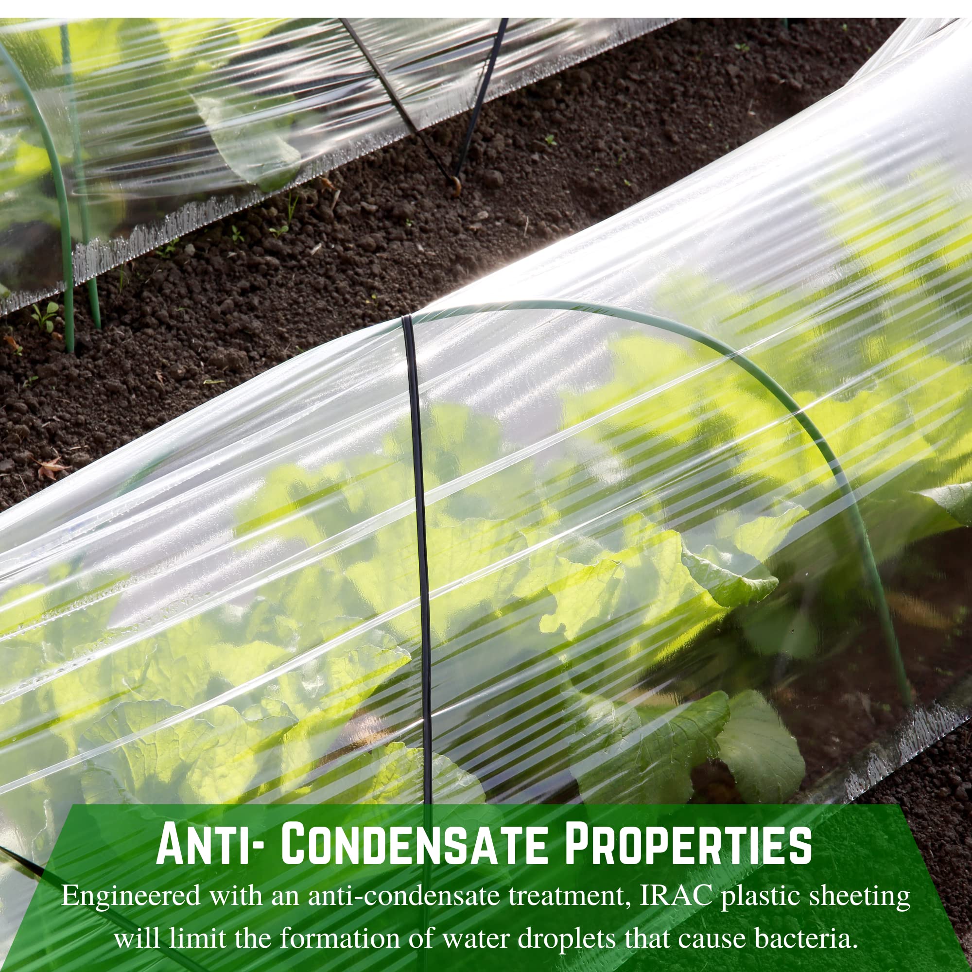 Premium Clear IRAC Greenhouse Plastic Sheeting - 6 Mil UV Resistant (50' x 20') - 4 Year Anti-Condensate Thermal Cover for Greenhouses, High Tunnels & Plant Protection - Farm Plastic Supply