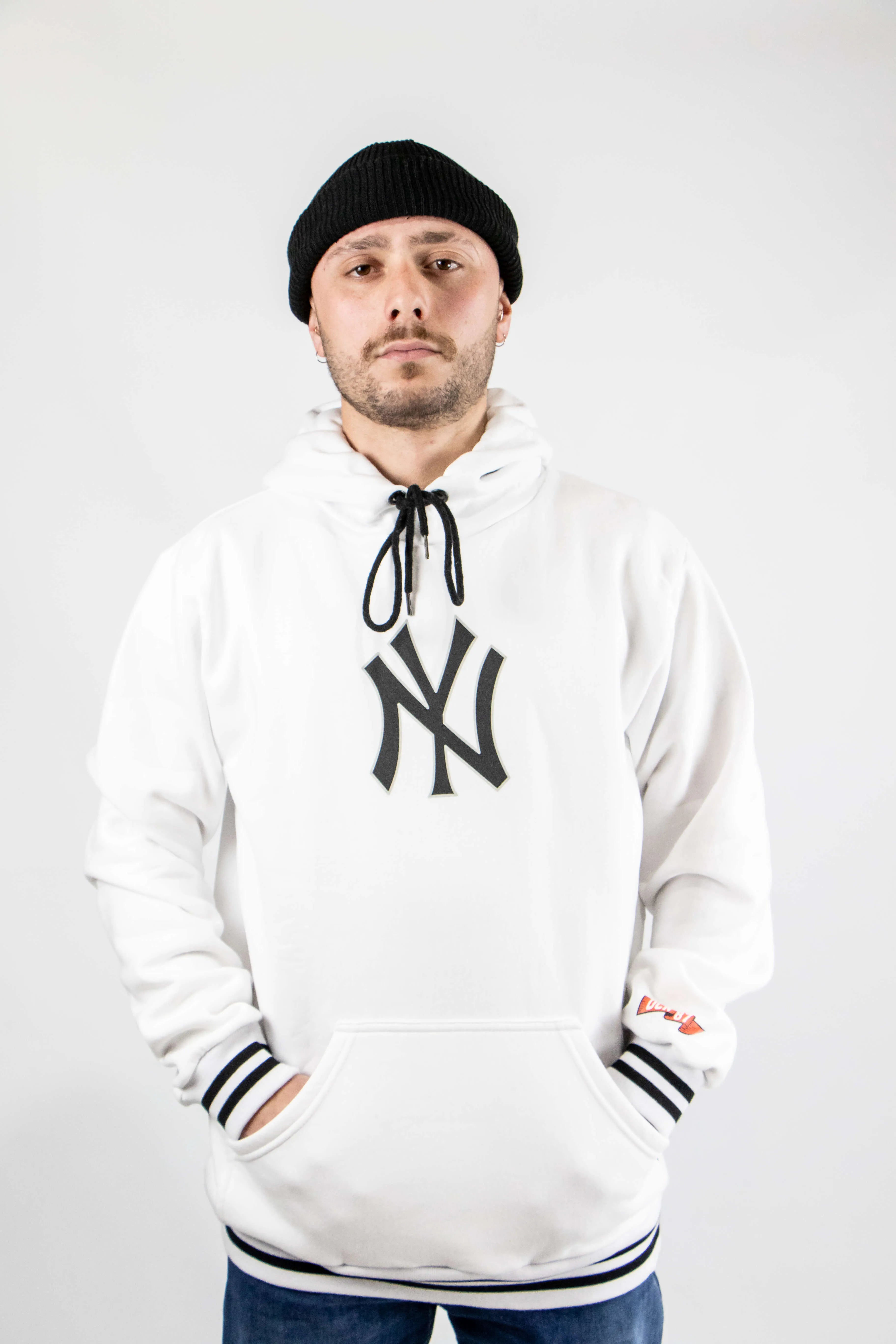 Ocn H Grid White Hoodie - Men's & Women's Casual Pullover Sweatshirt for Streetwear, Gym, and Lounge Wear