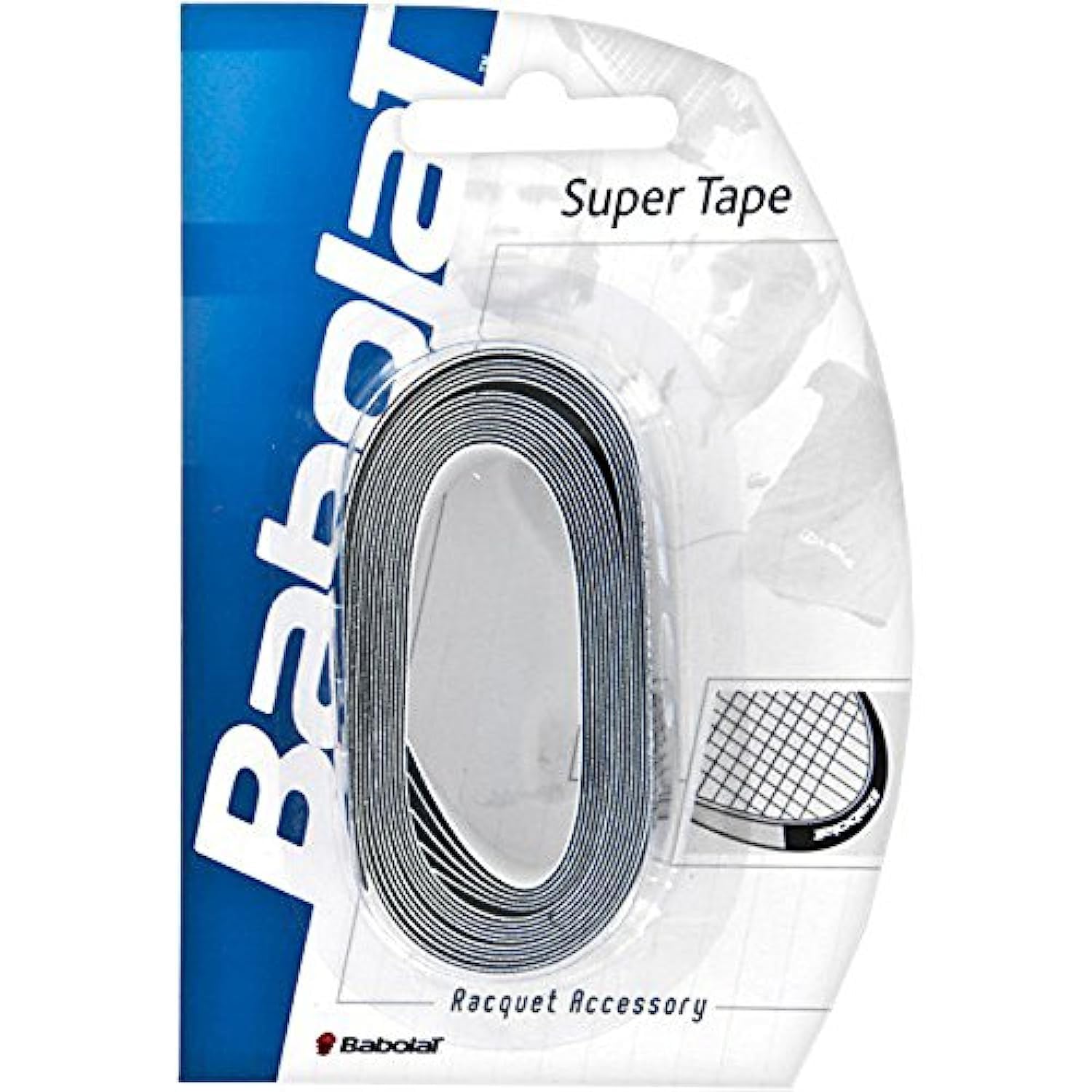 Babolat Super Tape - Premium Head Protection Tape for Tennis & Badminton Rackets (Black) - Durable Grip & Shock Absorption for Sports Performance