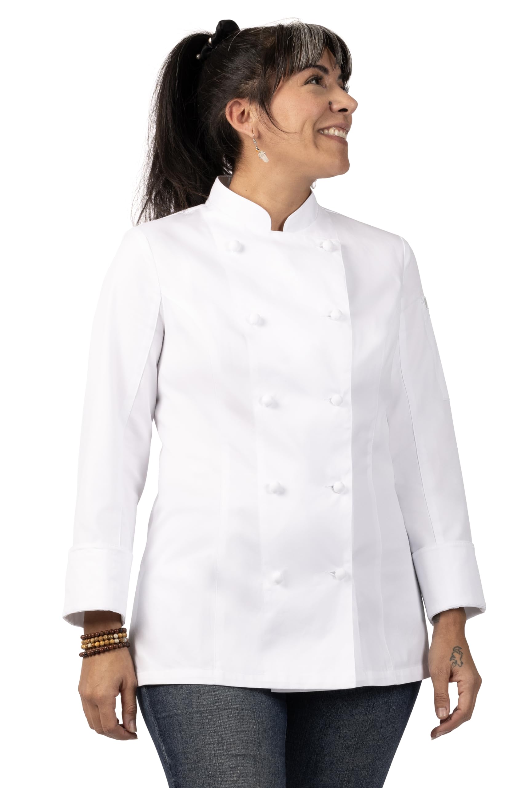 Chef Works Women's Siena Executive Chef Coat - Professional Kitchen Uniform for Female Chefs, Cooks & Culinary Students - Perfect for Restaurants, Catering & Cooking Classes
