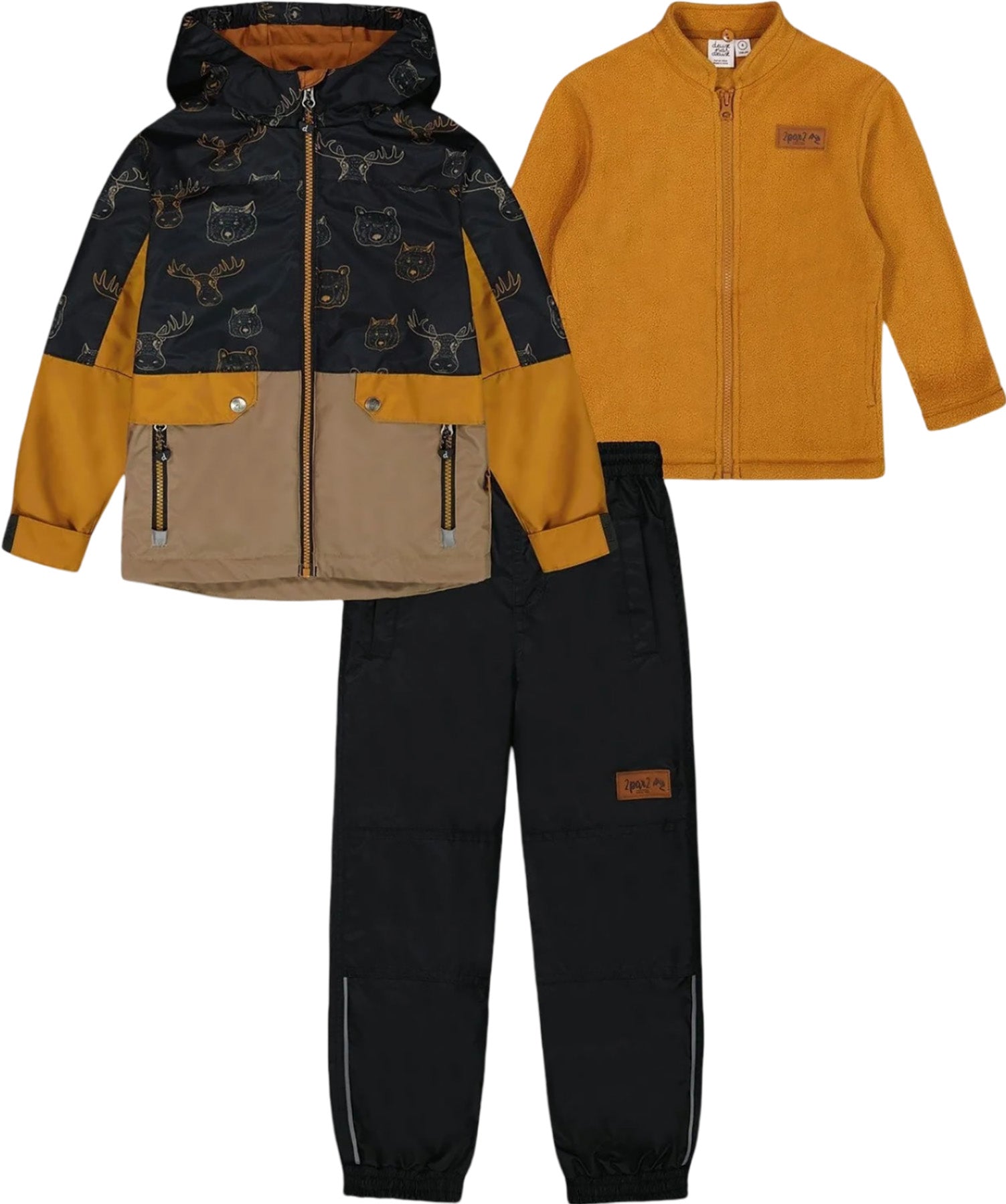 3 in 1 Two-Tone Mid-Season Outerwear Set for Big Boys - Versatile Jacket & Pants Combo for School, Playdates, and Outdoor Adventures
