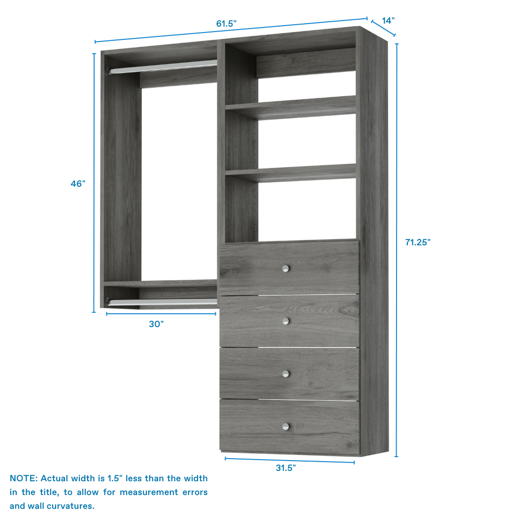 Premium Compact Closet Kit - Space-Saving Wardrobe Organizer for Small Bedrooms & Apartments | Ideal for Closet Storage Solutions