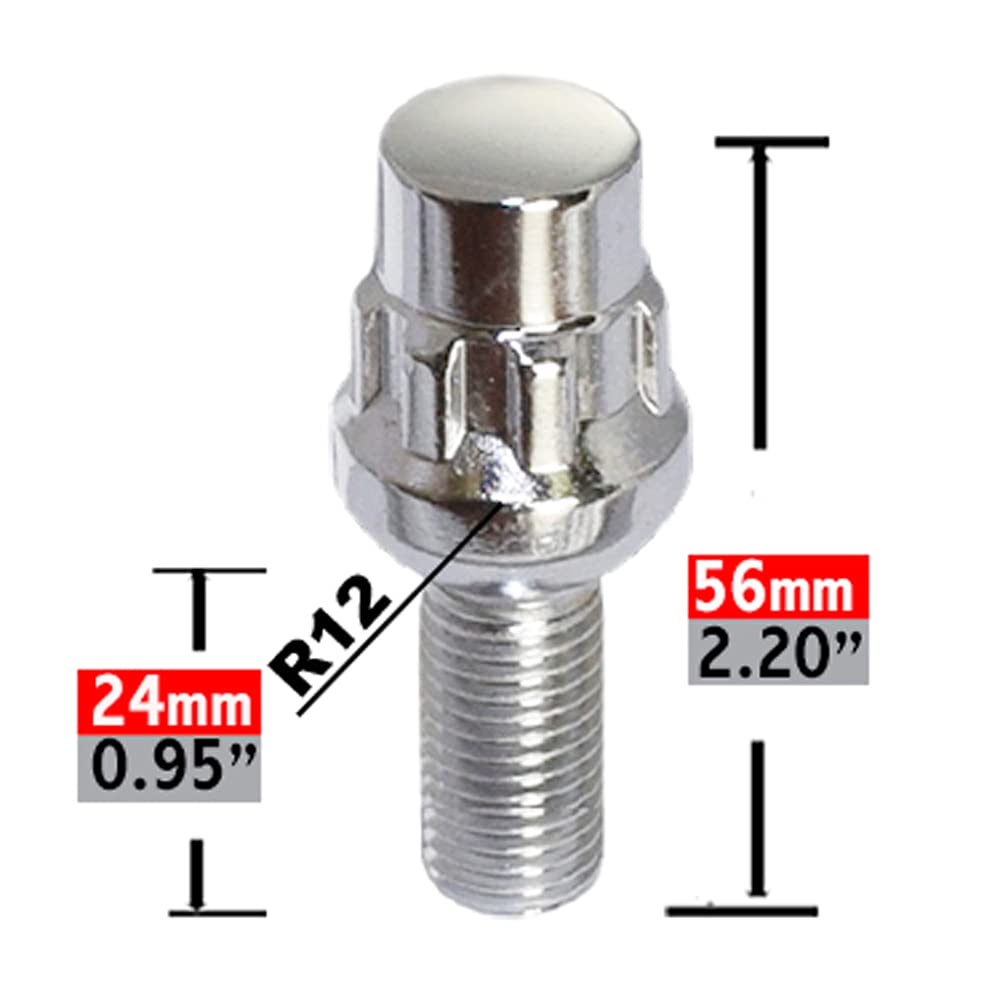 Premium Chrome Lug Bolt Set (14x1.5) - 4pc Wheel Lock Kit for Cars & SUVs