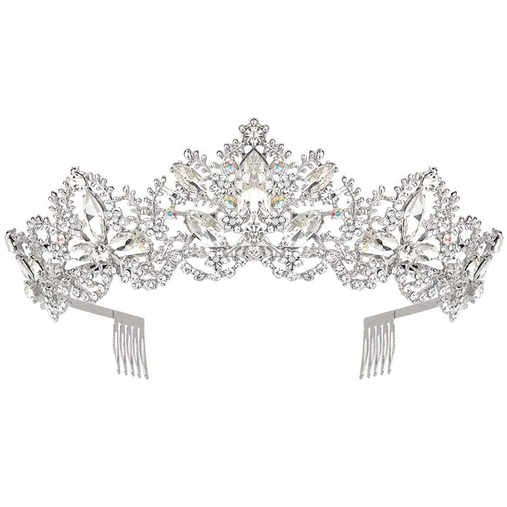 Sparkling Silver Tiara for Women - Crystal Bridal Crown & Princess Headpiece for Girls, Prom, Wedding, Halloween Costume & Christmas Gift - Perfect for Birthday Parties, Pageants & Special Occasions