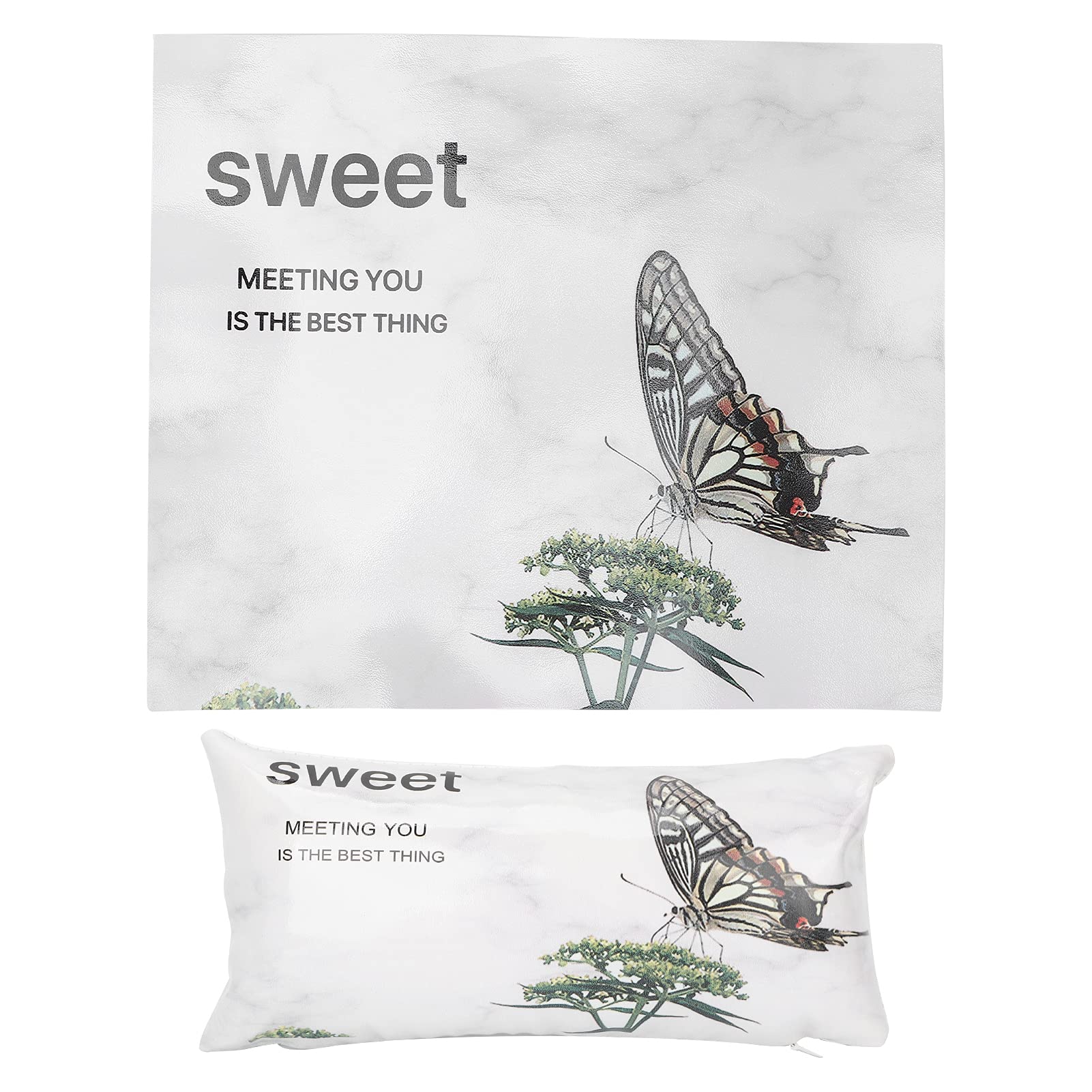 Butterfly Nail Art Hand Pillow with Mat - PU Leather Salon Arm Rest Cushion Holder for Manicure & Pedicure - Perfect for Nail Artists, Home Salon, DIY Nail Care & Spa Treatments
