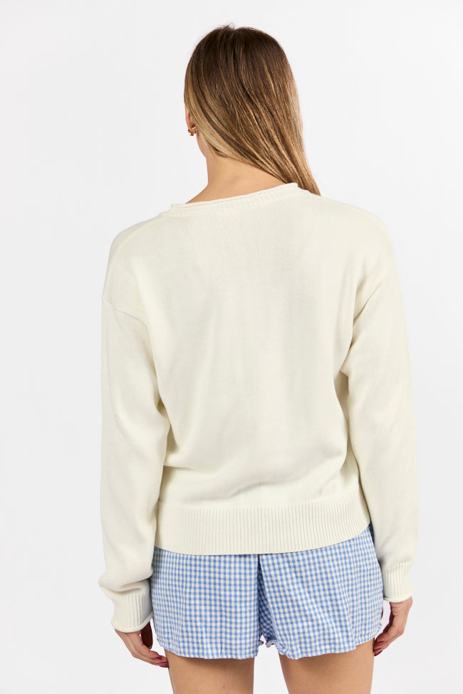 Feelin' Spritzy Ivory Multi Sweater - Soft Knit Pullover for Women | Cozy Casual Wear for Fall & Winter | Perfect for Office, Dates & Weekend Outings