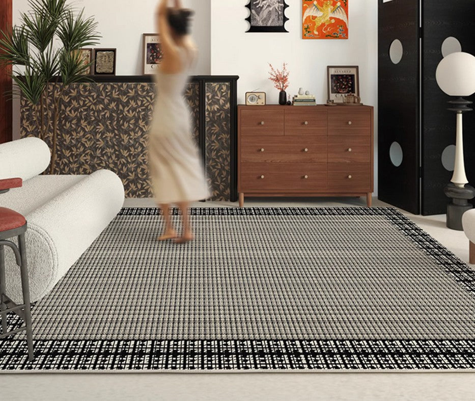 Modern Black Area Rug - Large Contemporary Floor Carpet for Living Room, Bedroom & Office - Sofa & Home Decor Rug - Perfect for Cozy Spaces & Stylish Interior Design