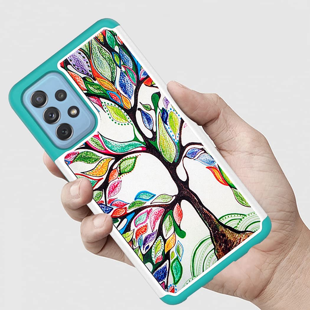 Shockproof Heavy Duty Samsung Galaxy A72 5G Phone Case - Cute Tree Design Protective Cover for Everyday Use, Travel & Outdoor Activities
