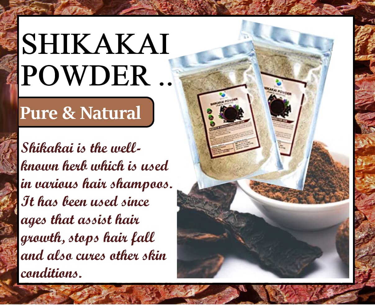Premium Shikakai Powder for Hair Growth & Cleansing | Natural Hair Mask & Pack Treatment - 2 Pack (200g) | Ayurvedic Herbal Remedy for Dandruff, Dry Scalp & Shine - Perfect for Daily Hair Care Routine