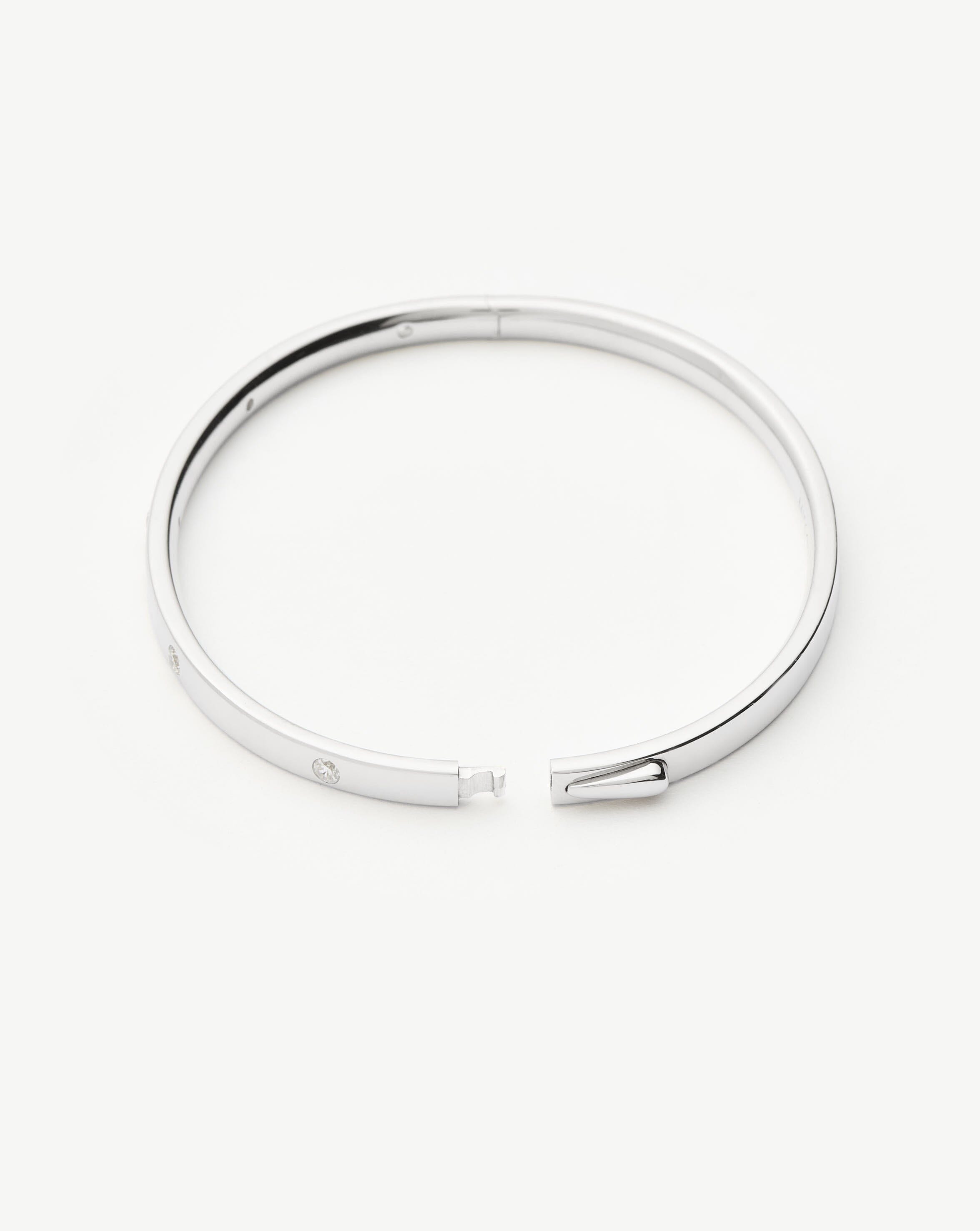 Interstellar Hinged Bangle Bracelet - Sterling Silver with Cubic Zirconia | Elegant Jewelry for Women, Perfect for Parties, Weddings & Everyday Wear