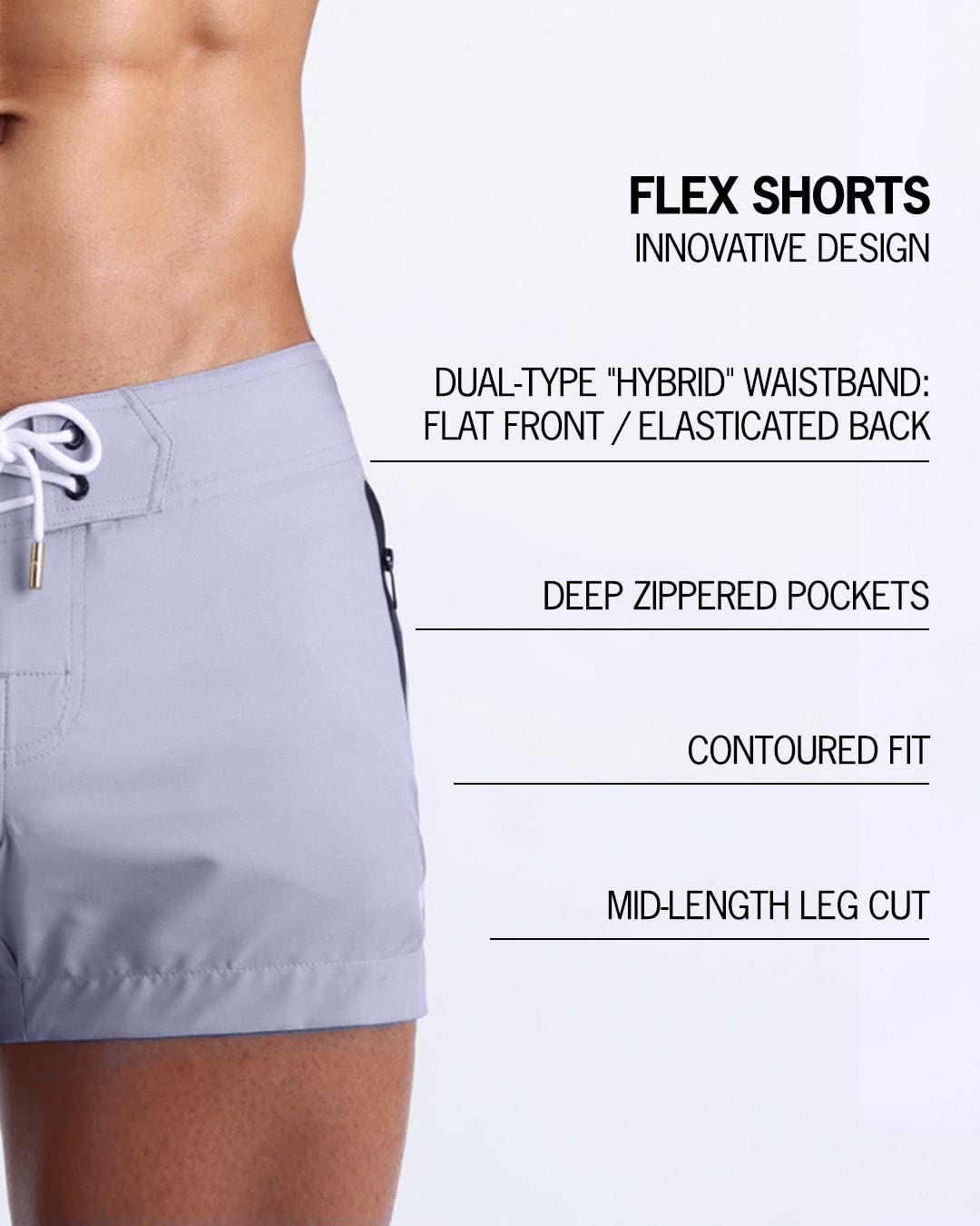 Bang Men's Swim Trunks - Quick-Dry Stretch Flex Shorts with Adjustable Waistband - Premium Beach & Pool Swimwear for Vacation, Surfing & Water Sports