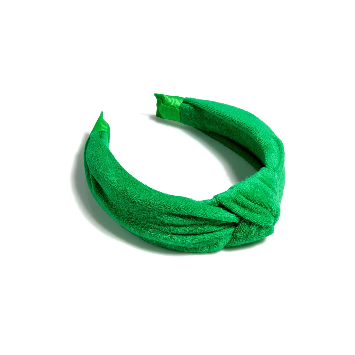 Green Terry Knot Headband for Women - Soft Stretchy Yoga Headband for Workouts, Running, and Hair Control