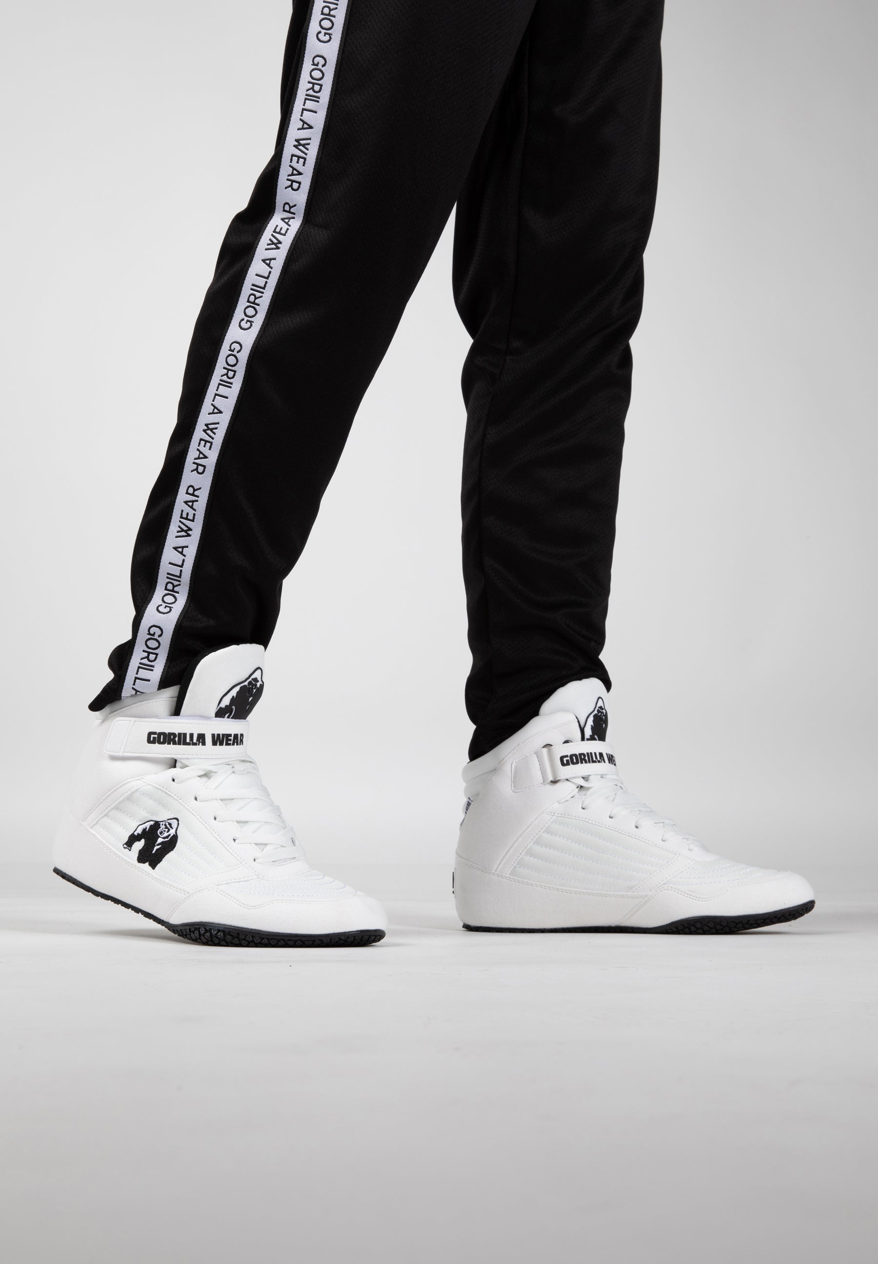 Gorilla Wear High Top Sneakers for Men - White Athletic Shoes for Basketball, Running & Casual Wear
