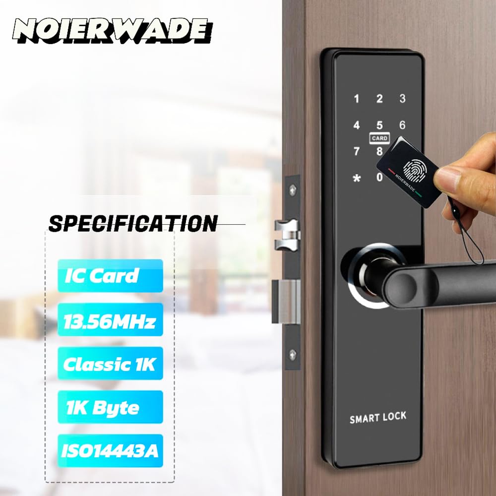 13.56MHz RFID Key Fobs for Smart Door Locks - 4 Pack IC Cards Compatible with Next Lock & TTLock Smart Deadbolt Keyless Entry System | Perfect for Home Security, Vacation Rentals, and Office Access Control