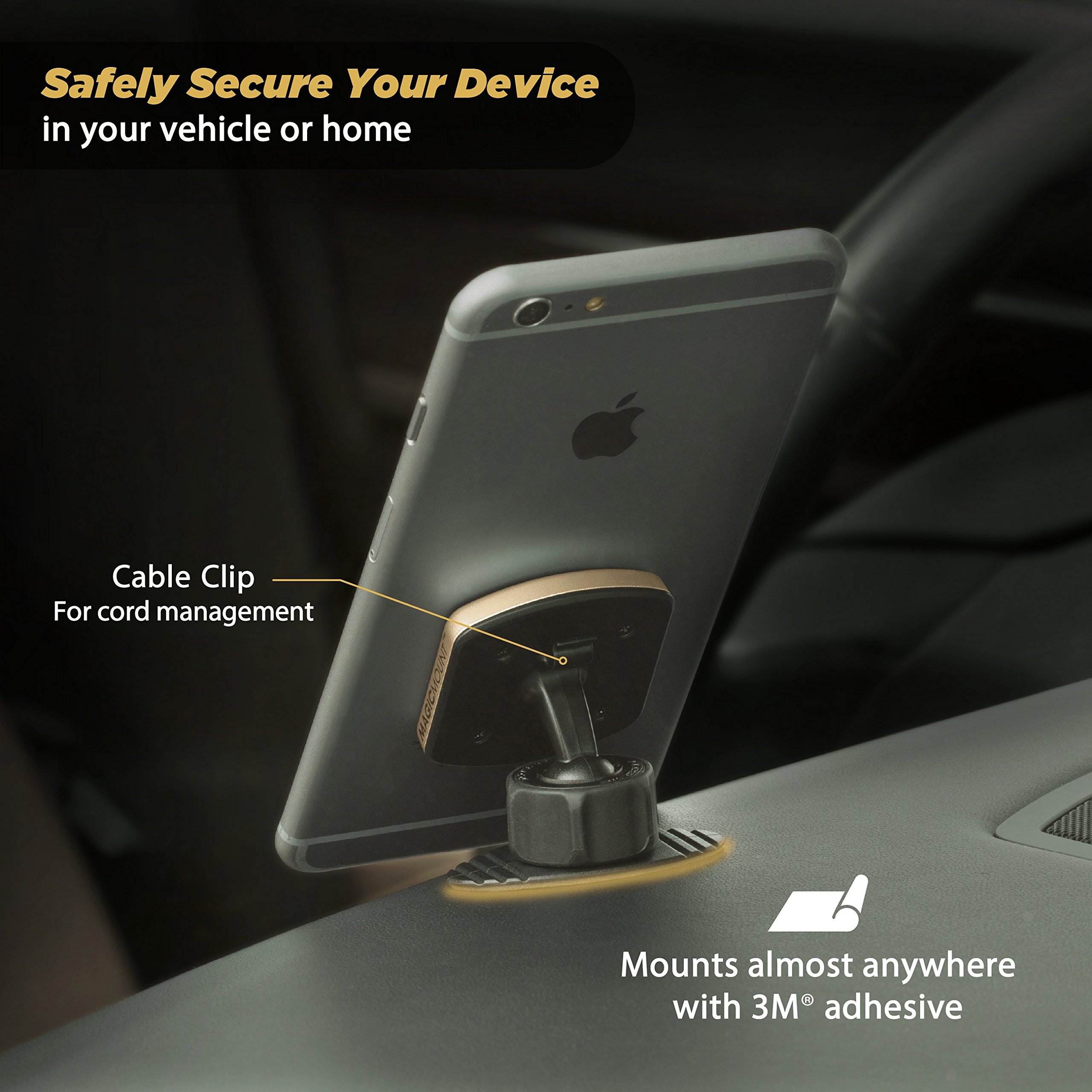 Scosche MPD2PK-UB MagicMount Pro Magnetic Car Phone Holder - Strong Universal Phone Mount for iPhone & Android - 360° Adjustable Car Dashboard & Vent Mount - Secure Magnetic Phone Stand for Driving, Commuting & Road Trips (2-Pack)