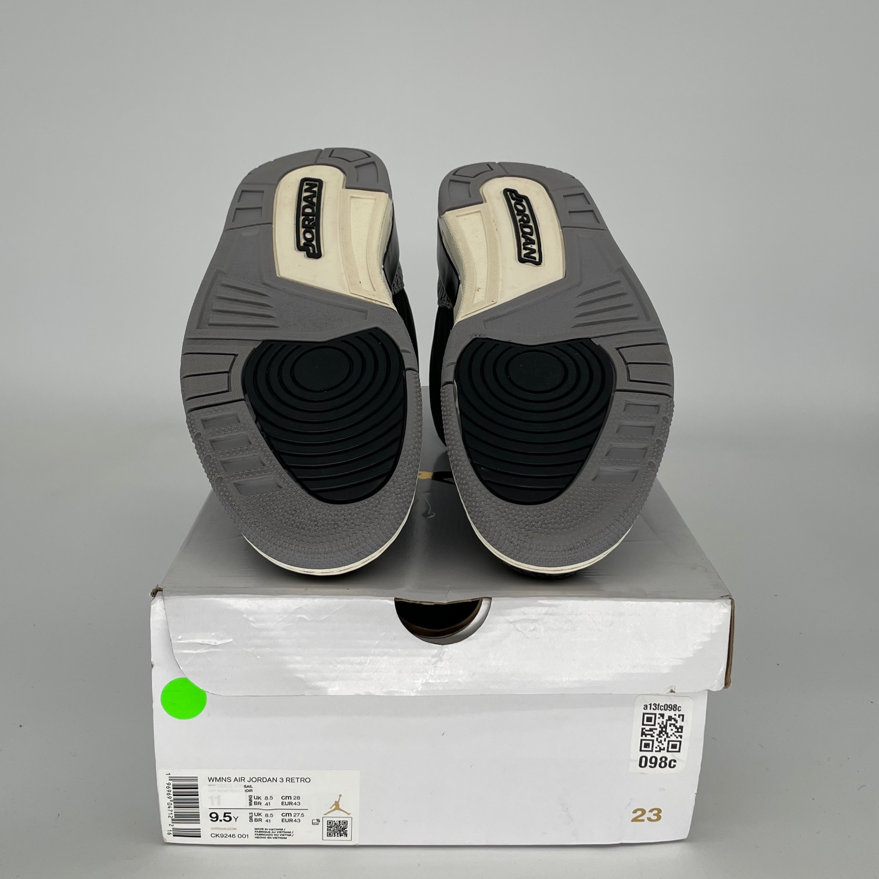 Original Air Jordan 3 Retro 'Off Noir' Women's Size 9.5/11W - Style CK9246-001 | Basketball Shoes for Women | Perfect for Streetwear & Court Performance