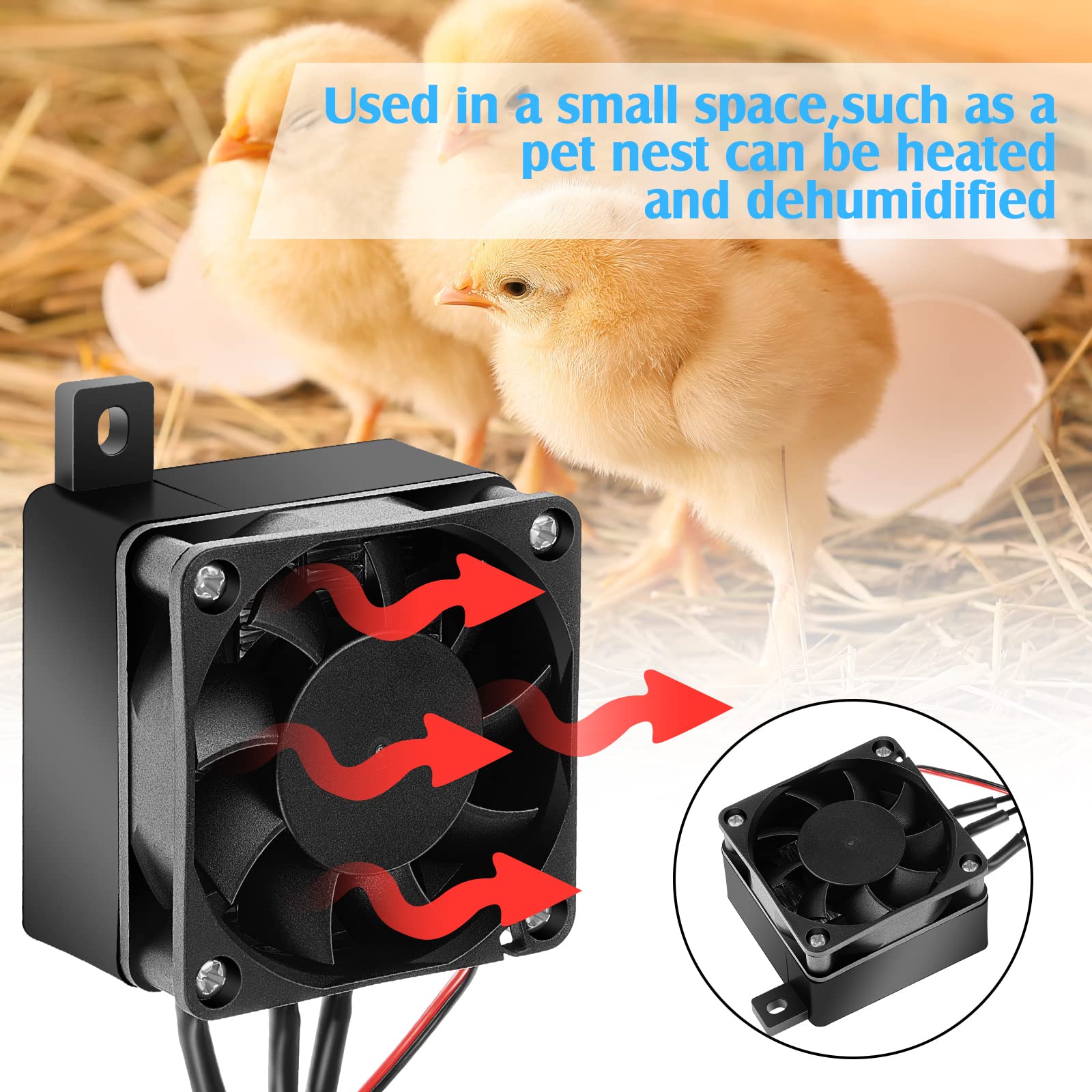 12V 100W PTC Car Heater & Fan - Energy Efficient PTC Air Heater with Dual Heating & Fan Modes, Constant Temperature Heating Element for Cars, Home, Office & Small Spaces - Perfect for Winter Warmth & Air Circulation