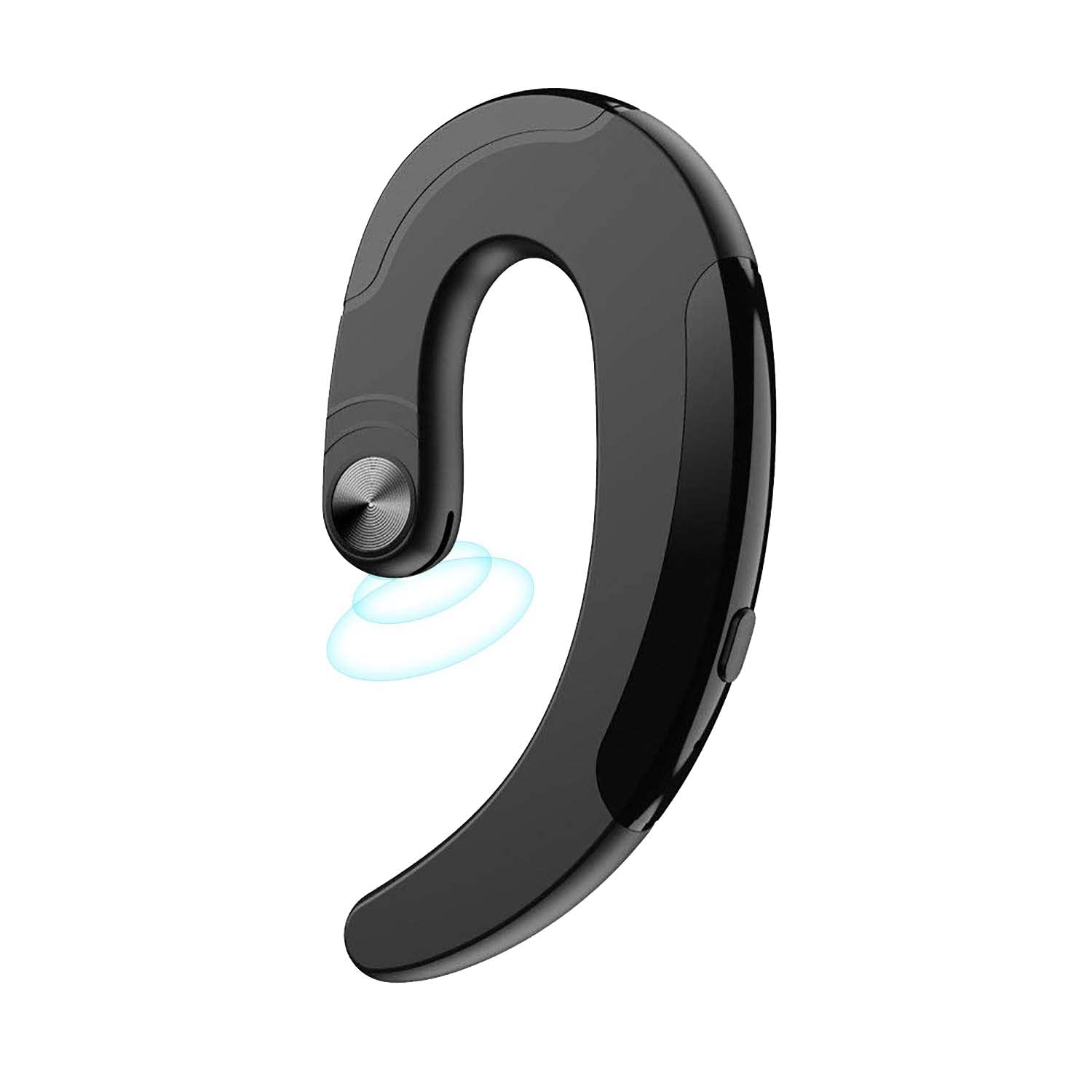Lightweight Ear-Hook Bluetooth Headset with Mic - Noise Cancelling Wireless Earbuds, 5 Hours Playtime, Comfortable Painless Wearing for iPhone & Android Phones (iPhone X/8/7/6) - Perfect for Workouts, Running, Commuting & Office Use