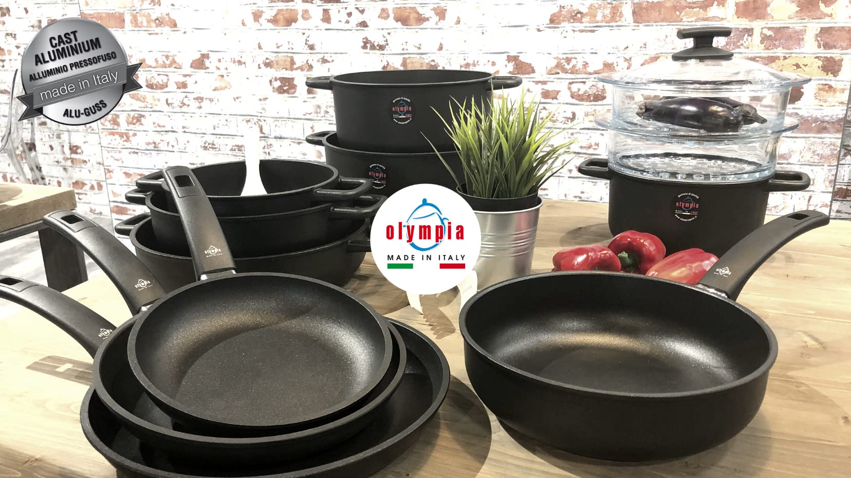 Olympia 28cm/11 Inch Supreme Die-Cast Aluminum Nonstick Frying Pan - Italian Made Cookware for Professional & Home Cooking | Perfect for Sautéing, Frying & Omelets