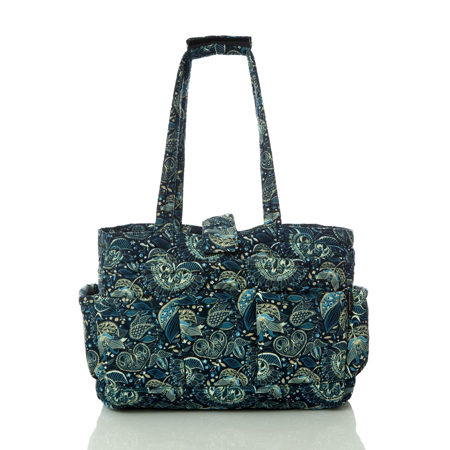 Peacock Blue Floral Needle Knitting Bag - Yarn Storage Tote for Crochet & Craft Supplies | Perfect for Knitting Projects, Travel & Organizing Sewing Accessories