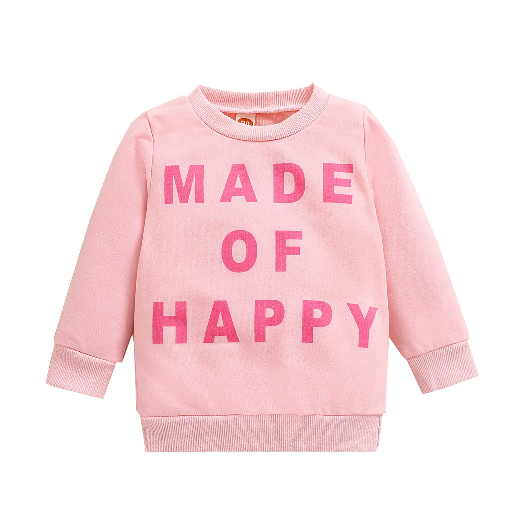 Toddler Boys & Girls Letter Print Pullover Sweatshirt - Long Sleeve Casual Crewneck Top for Infants - Cozy Fall Winter Outfit for Playdates & Family Photos