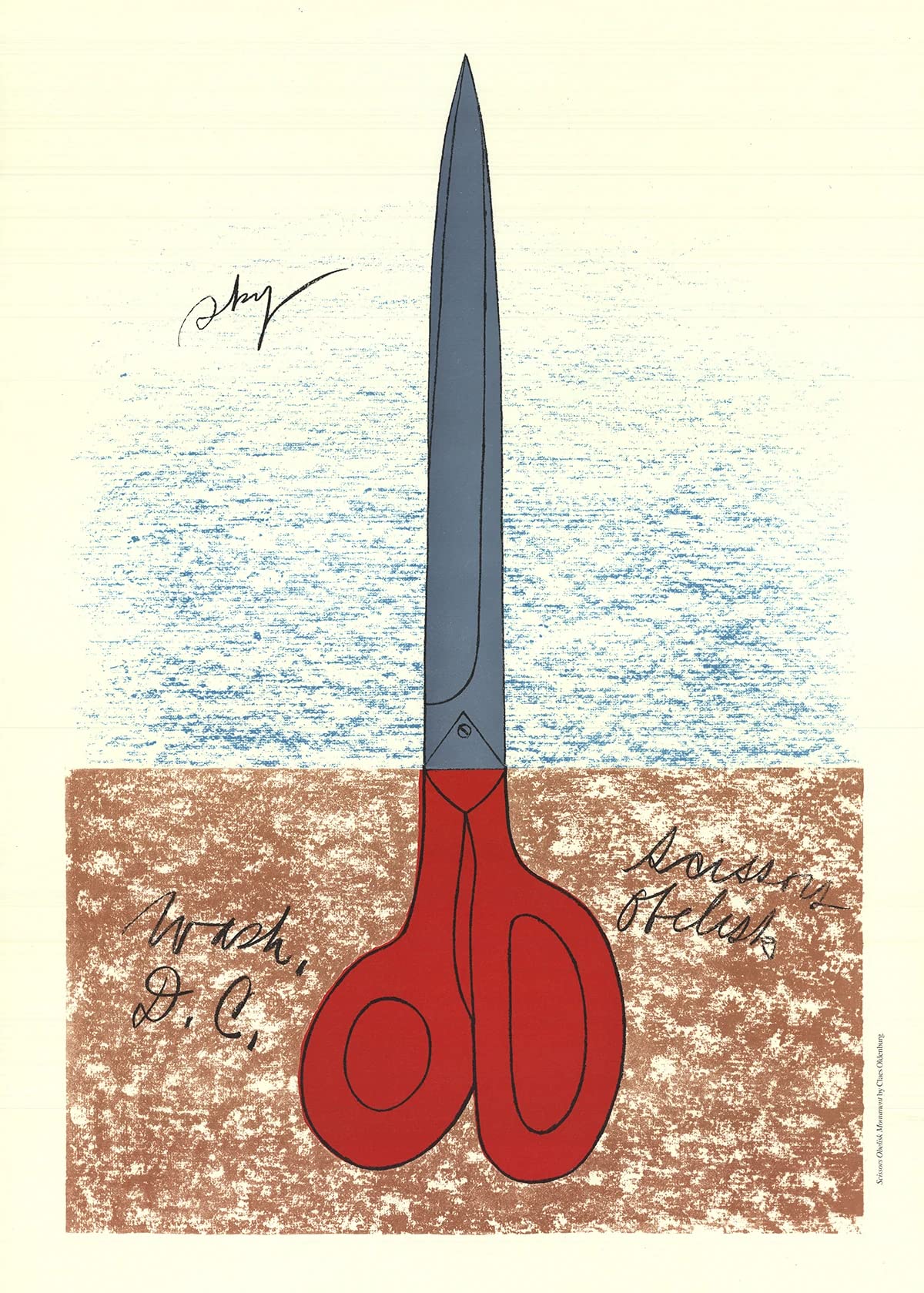 CLAES Oldenburg Scissors as Monument Pop Art Lithograph 1968 - 33