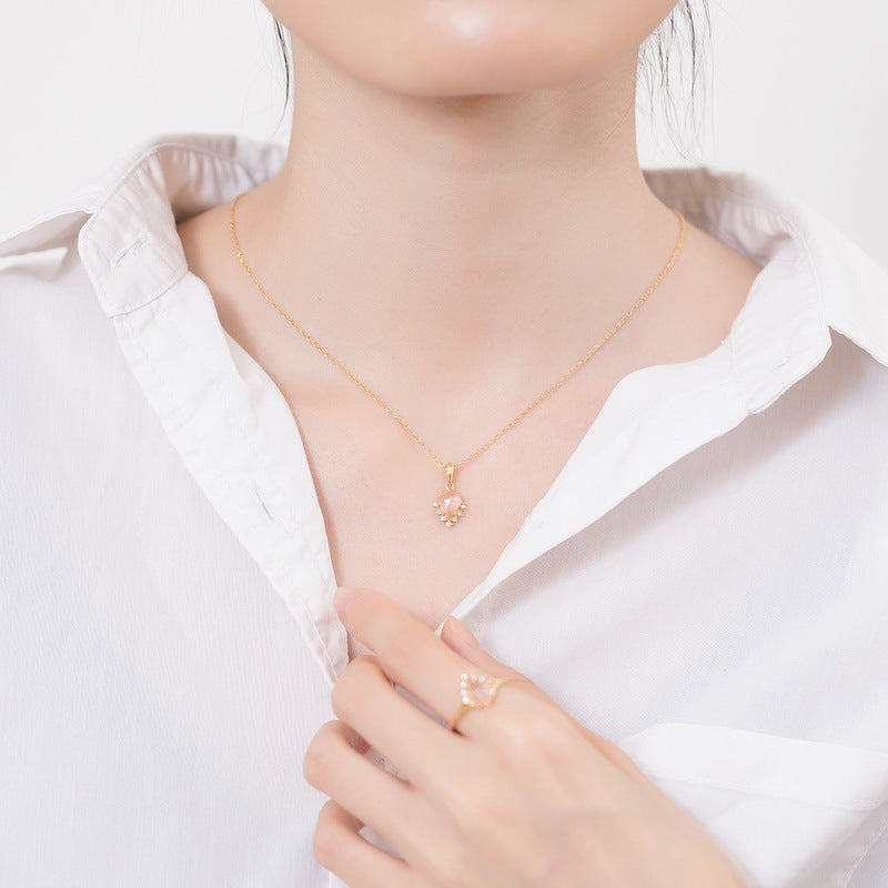 Sterling Silver Plated Natural Crystal Pendant Necklace for Women - Elegant Spiritual Jewelry Gift for Meditation, Yoga & Energy Healing