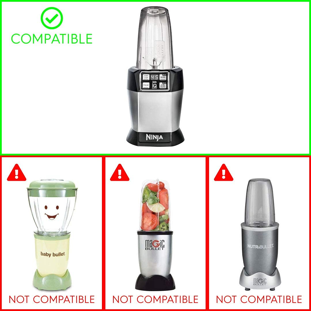 18 oz Cup with Spout Lid Replacement Parts - Compatible with Nutri Ninja Auto-iQ BL480 BL640 CT680 Blenders - Perfect for Smoothies, Protein Shakes & Meal Prep - Model 427KKU450 528KKUN100