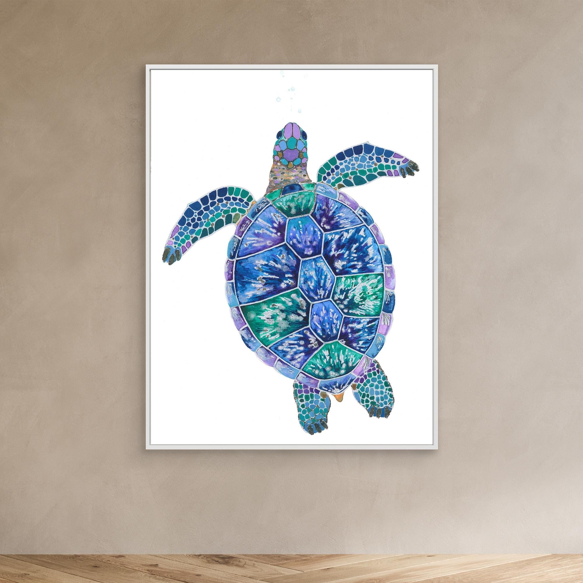 Blue Turtle Canvas Print by Isabelle Brent - Stunning Wall Art for Living Room, Bedroom & Office Decor